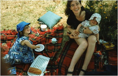 Helena with Xanthe and Tallulah in Provence